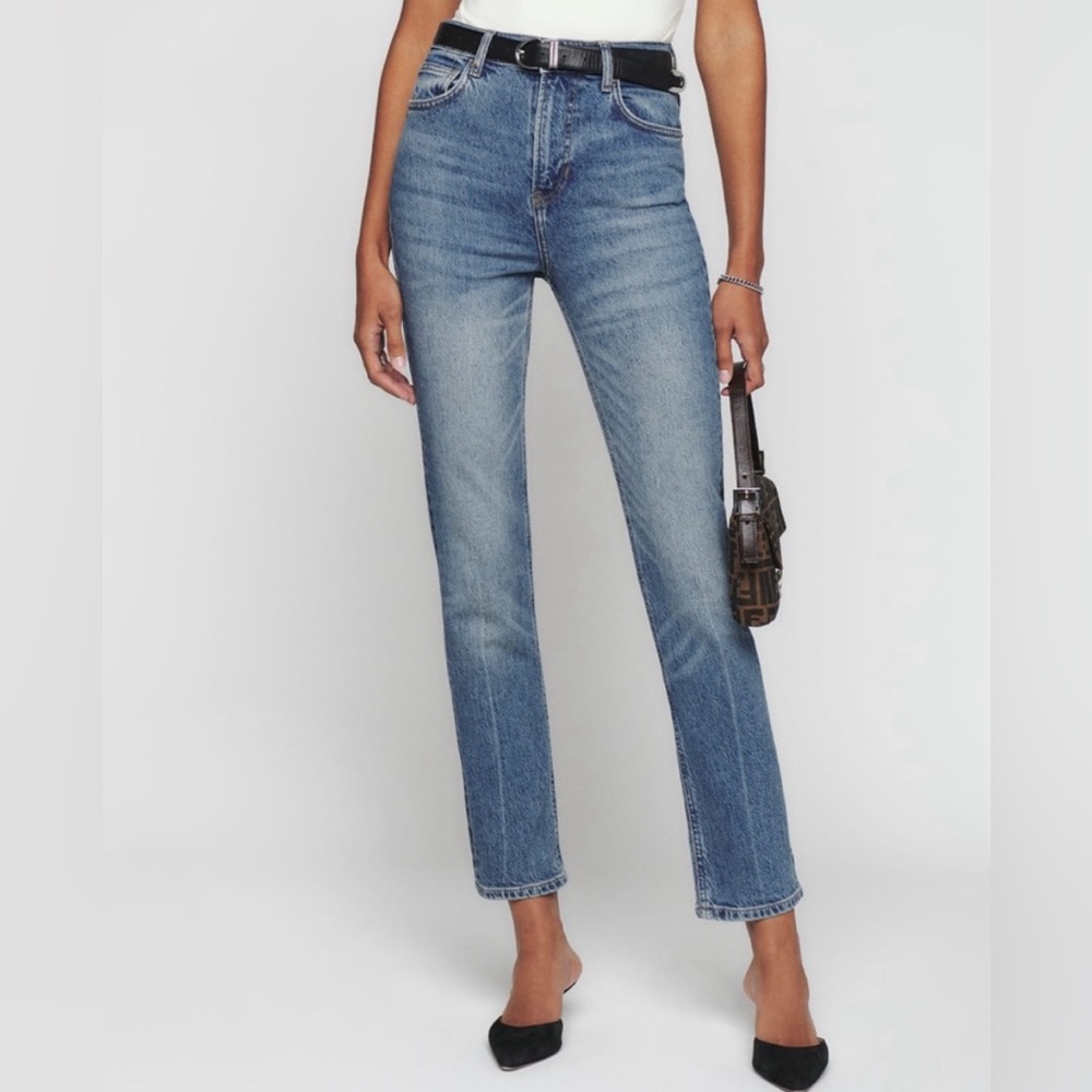 Reformation NWT Liza Ultra High Rise Straight Jeans in Malta BRAND NEW